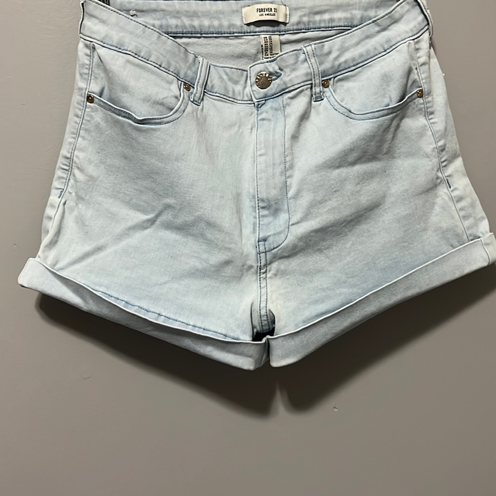 Forever 21 Women Light Blue High Wasted Shorts Size 29